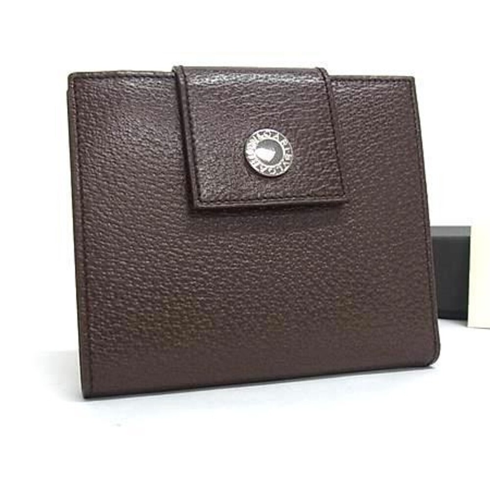 BVLGARI Bi-fold Wallet, Bulgari Bulgari, Brown Leather, Unisex